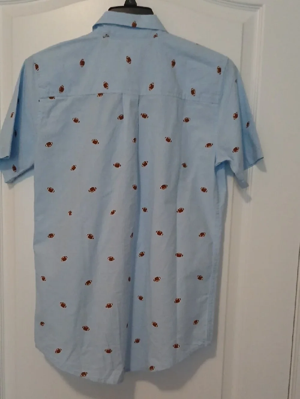 The Children's Place Light Blue Short-Sleeve Button-Down with Football Print